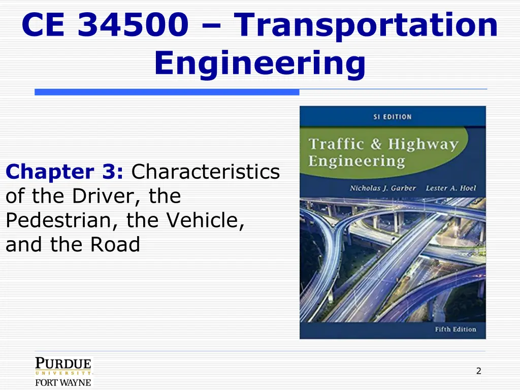 ce 34500 transportation engineering