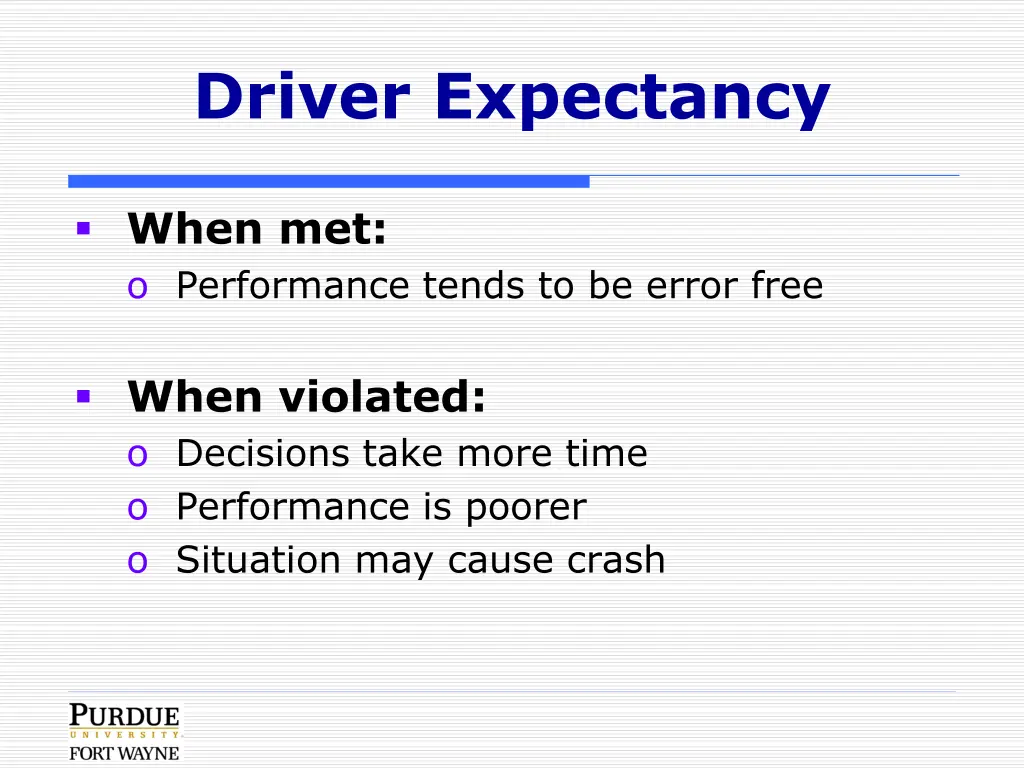 driver expectancy 1