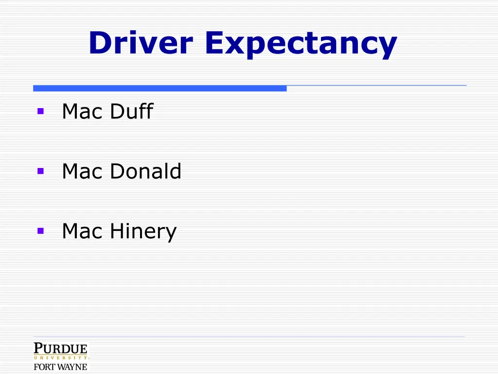 driver expectancy 2