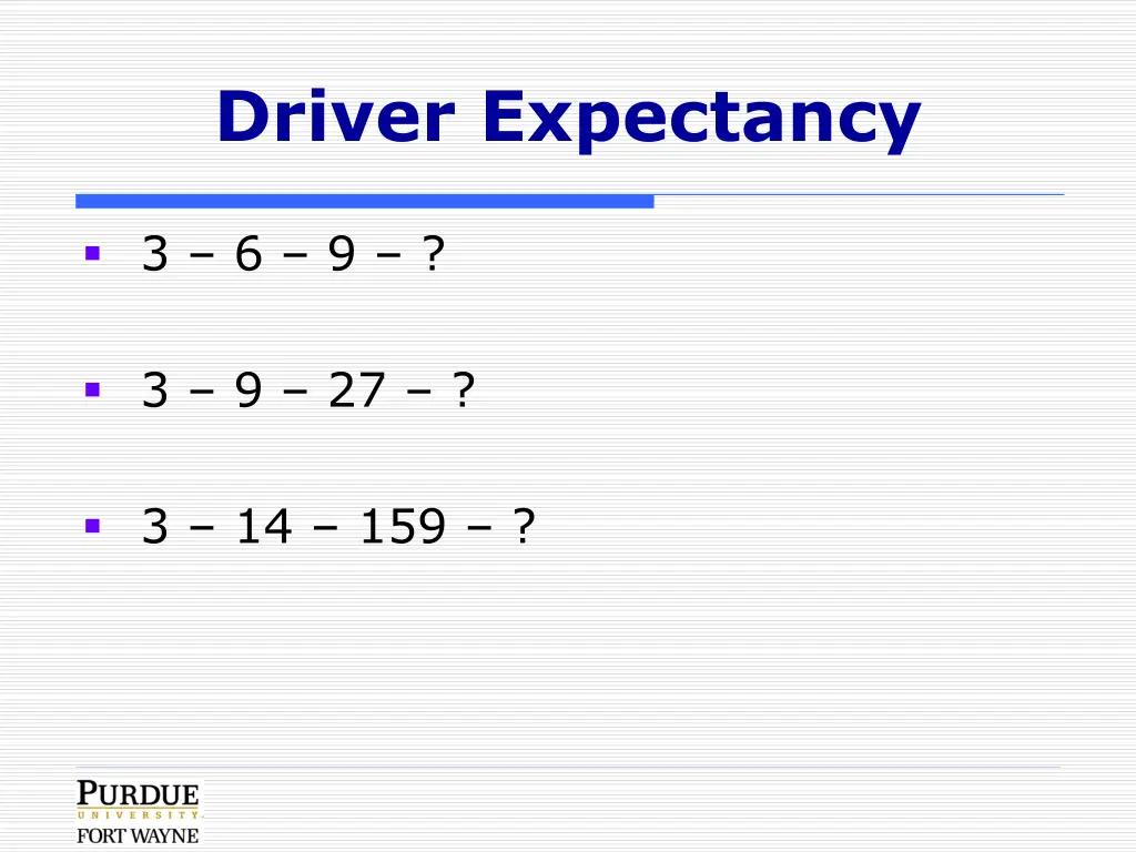 driver expectancy 3