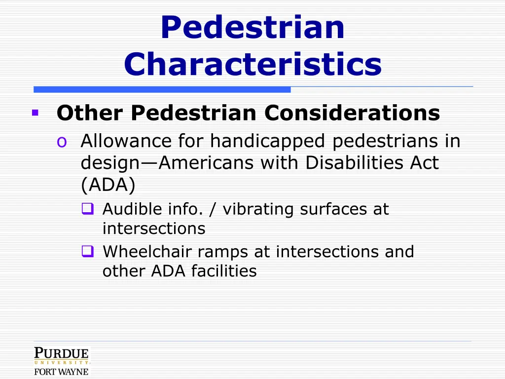 pedestrian characteristics 1