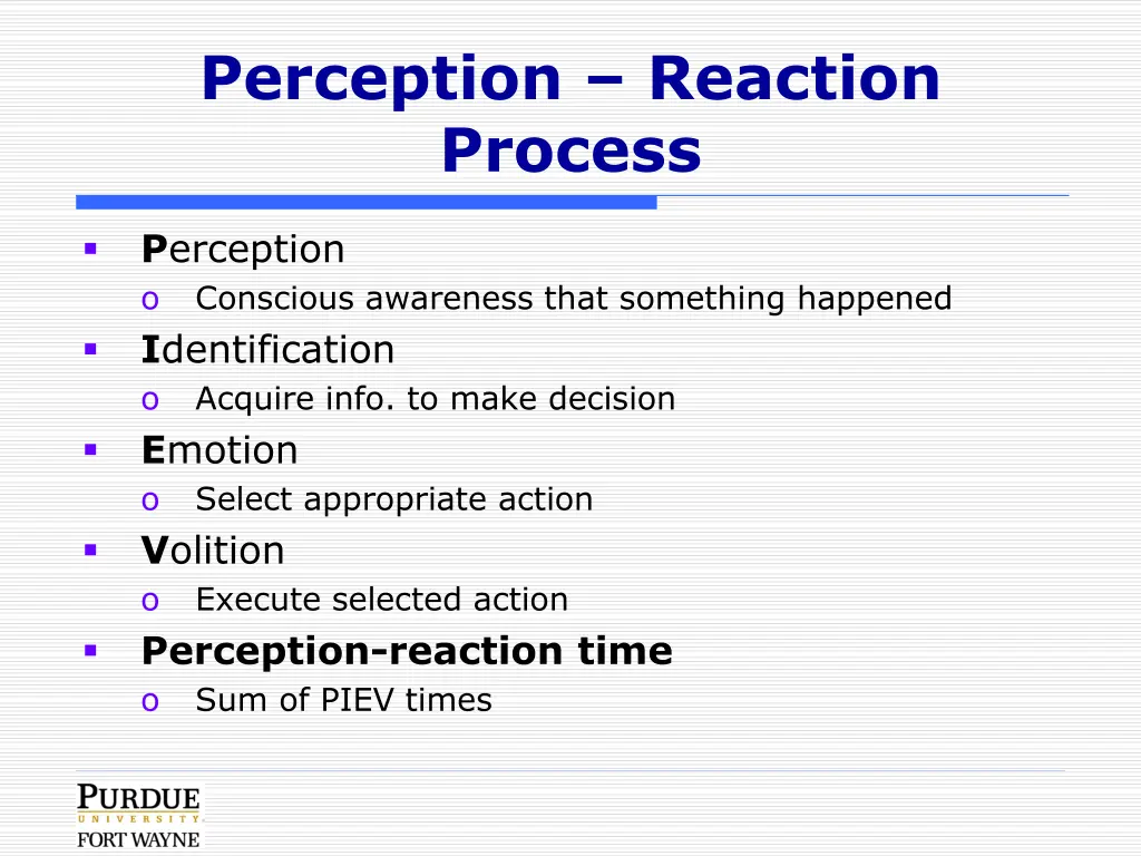 perception reaction process