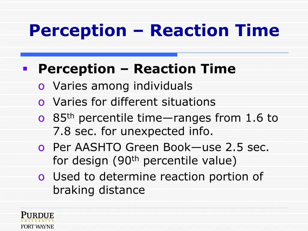 perception reaction time