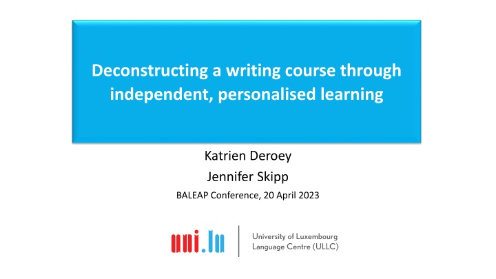 deconstructing a writing course through