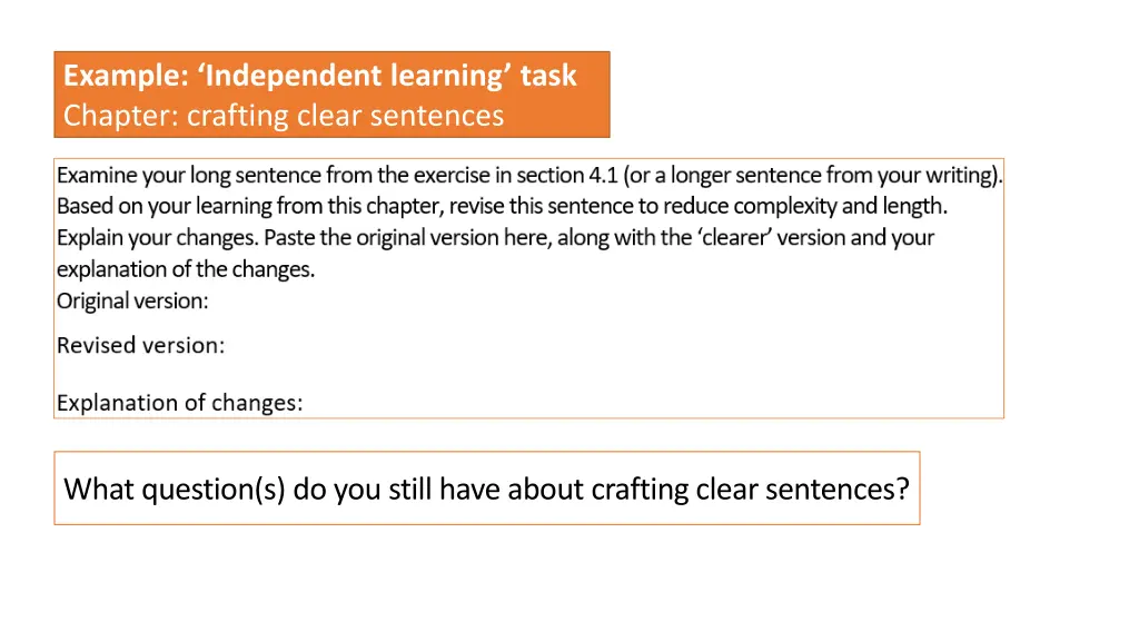 example independent learning task chapter 1