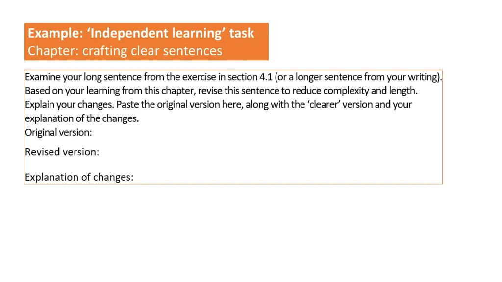 example independent learning task chapter