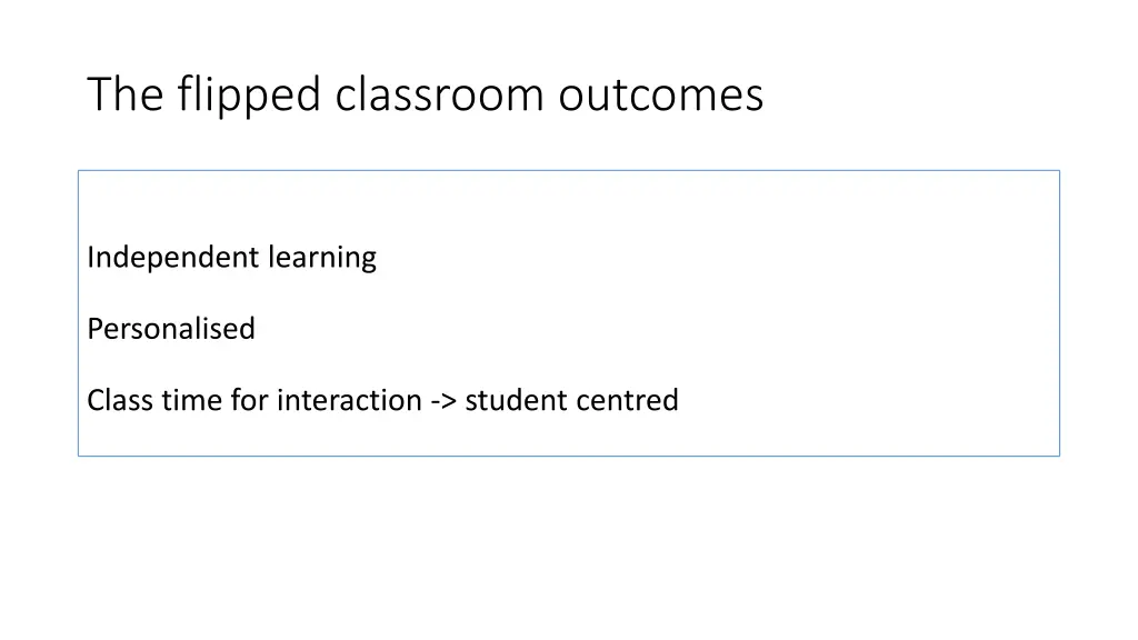 the flipped classroom outcomes