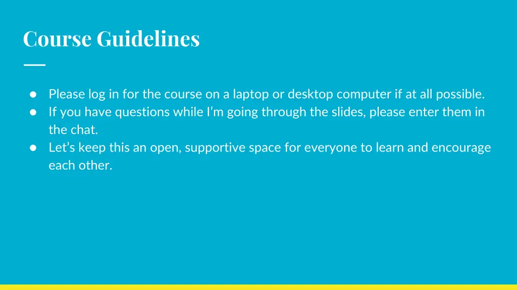 course guidelines