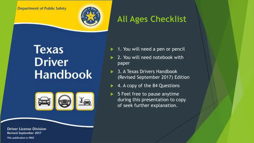 all ages checklist