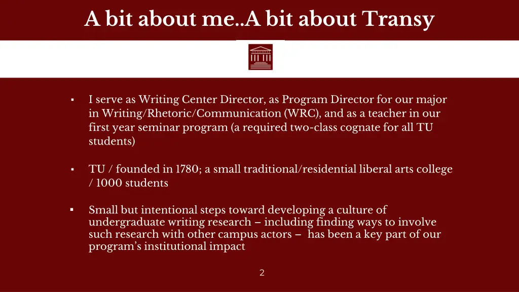 a bit about me a bit about transy