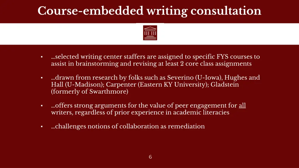 course embedded writing consultation