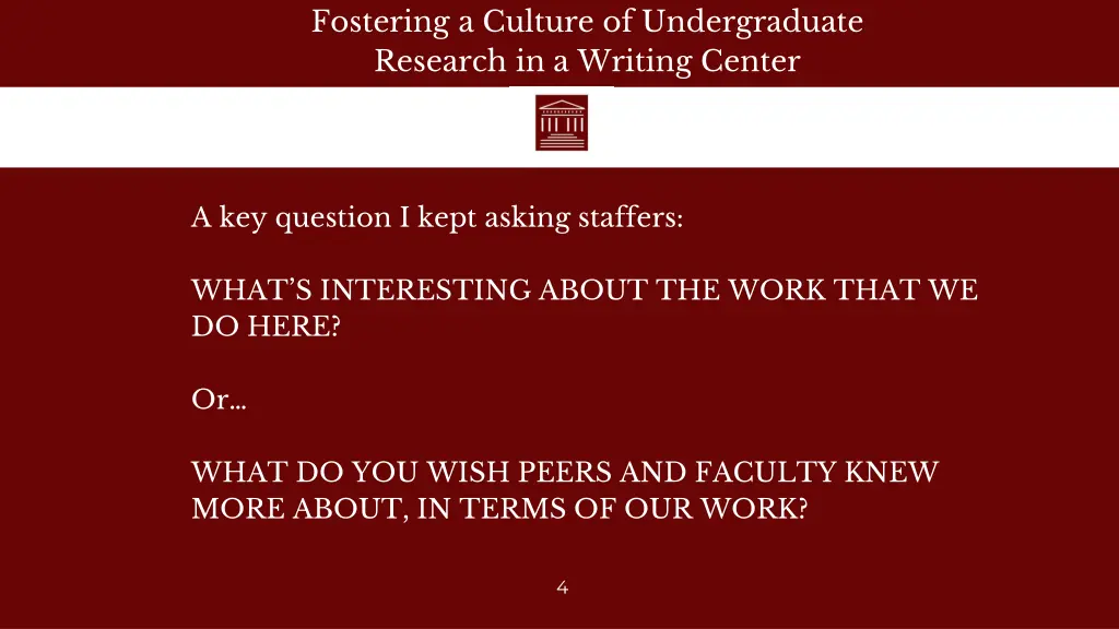 fostering a culture of undergraduate research