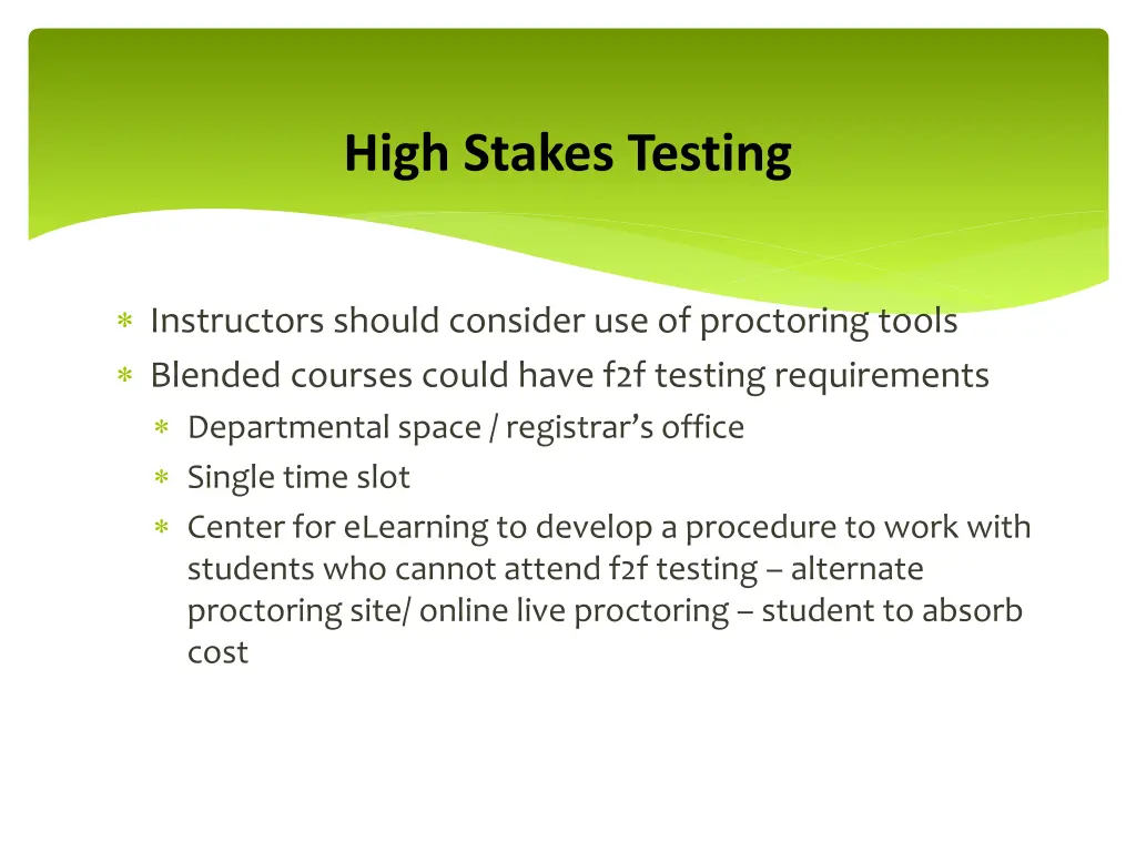 high stakes testing