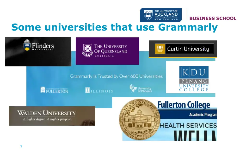 some universities that use grammarly