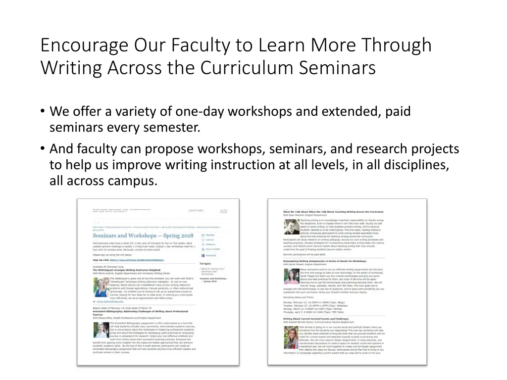 encourage our faculty to learn more through