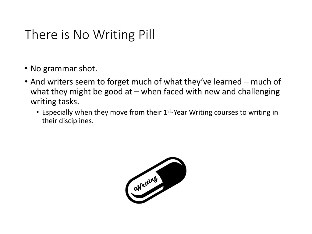 there is no writing pill