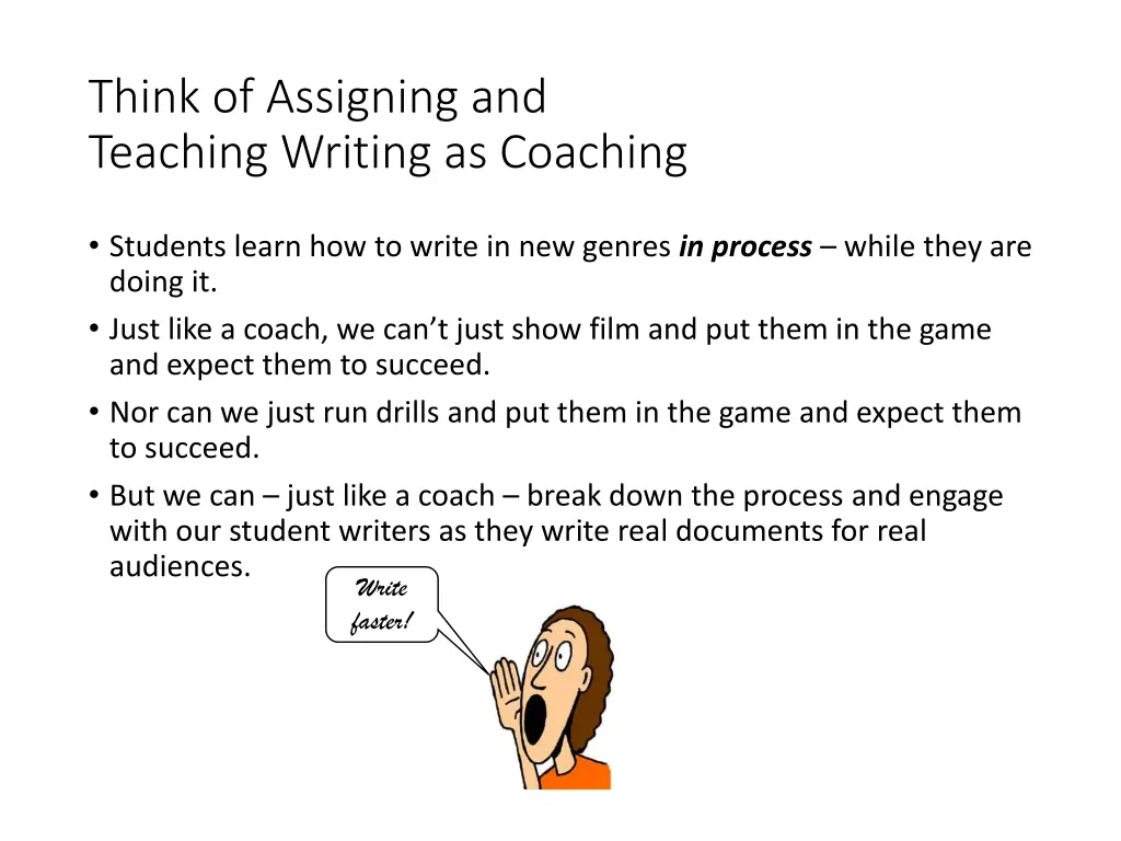 think of assigning and teaching writing