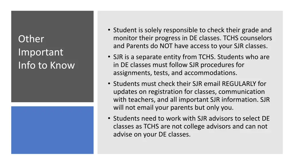 student is solely responsible to check their