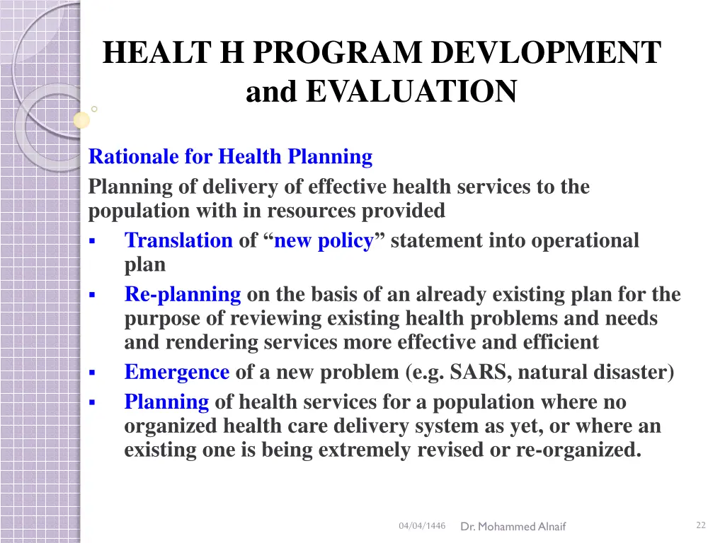 healt h program devlopment and evaluation 19