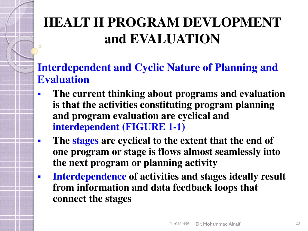 healt h program devlopment and evaluation 20