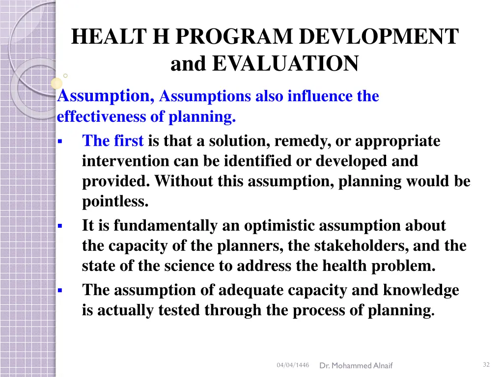 healt h program devlopment and evaluation 27