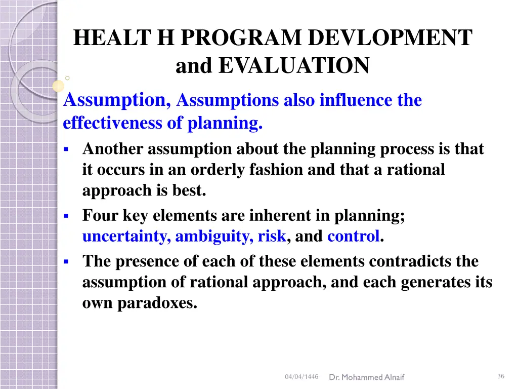 healt h program devlopment and evaluation 31