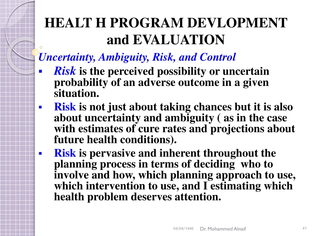 healt h program devlopment and evaluation 35