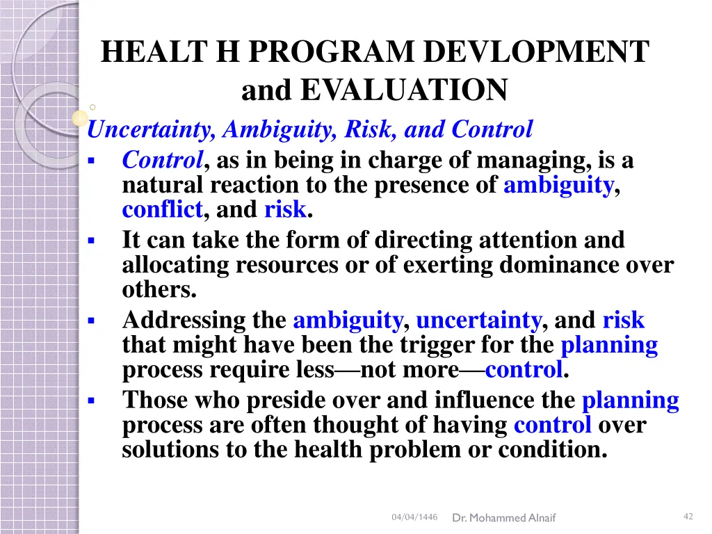 healt h program devlopment and evaluation 36