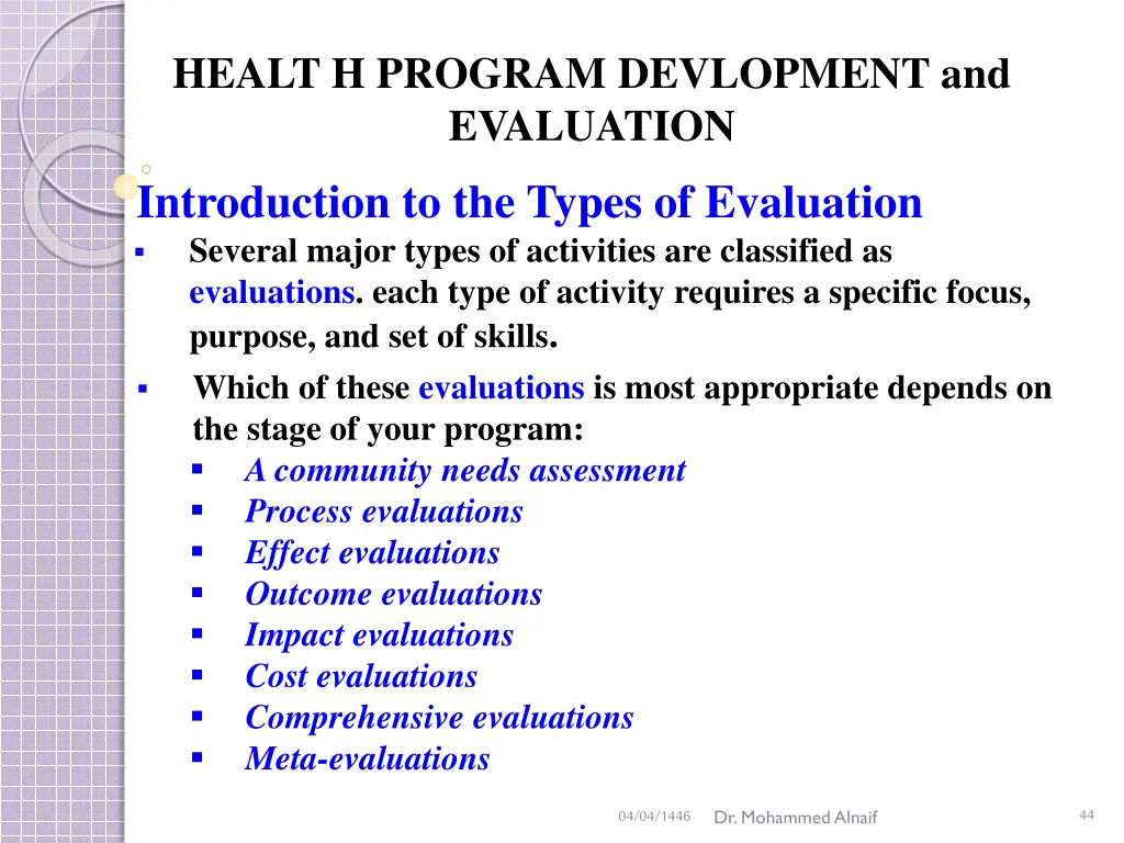 healt h program devlopment and evaluation 38