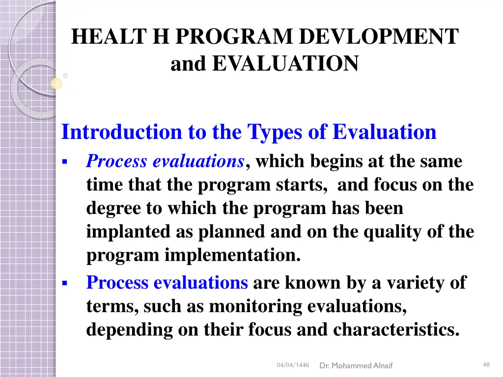 healt h program devlopment and evaluation 42