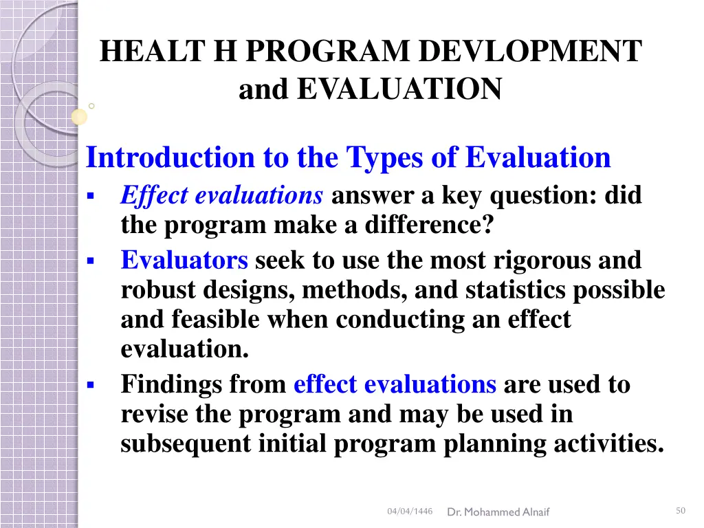 healt h program devlopment and evaluation 44