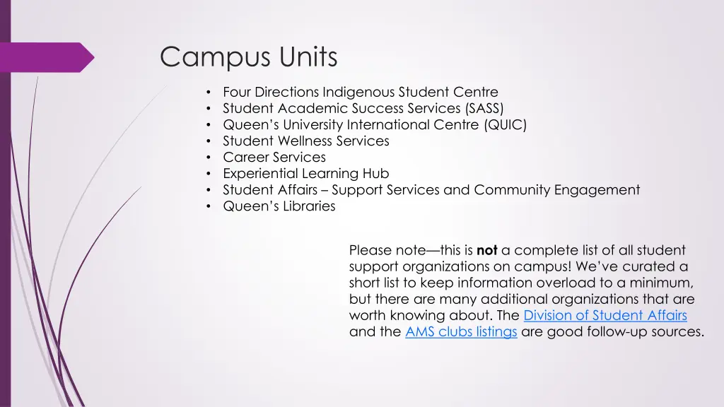 campus units