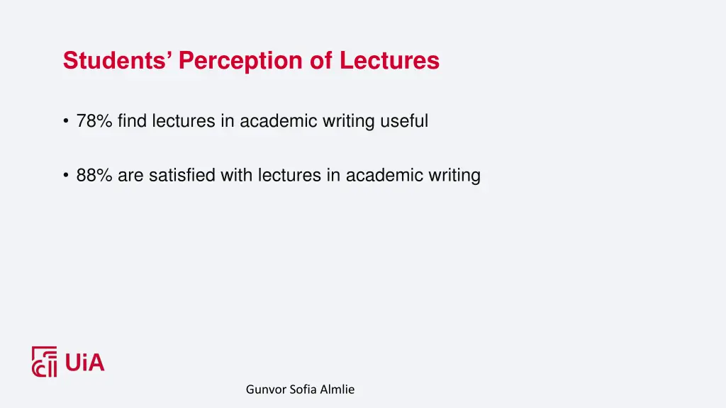 students perception of lectures