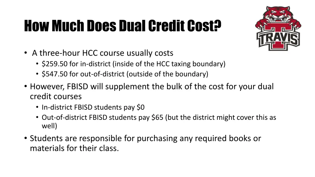 how much does dual credit cost