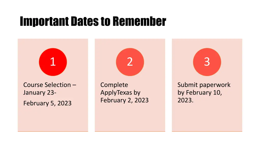 important dates to remember