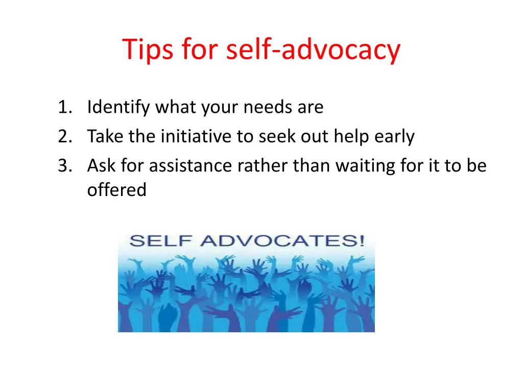 tips for self advocacy