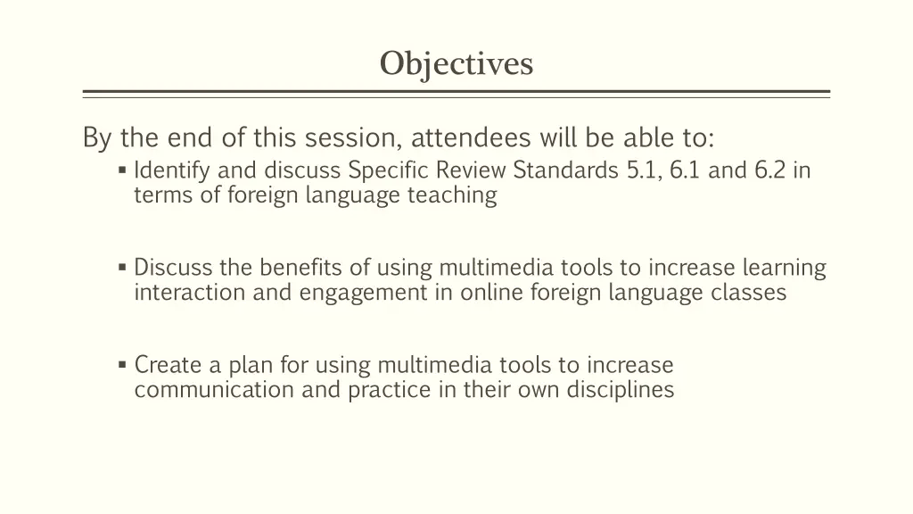 objectives