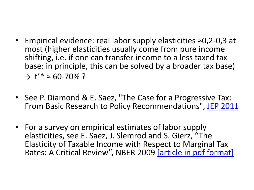 empirical evidence real labor supply elasticities