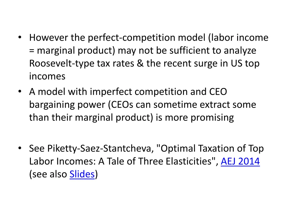 however the perfect competition model labor