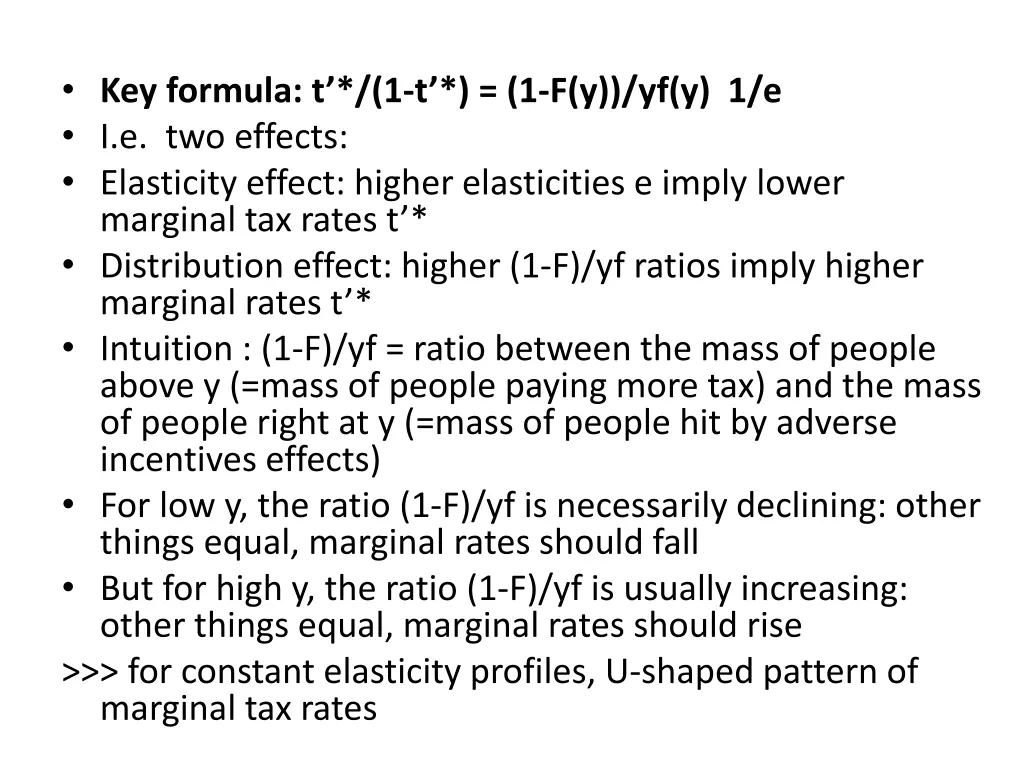 key formula t 1 t 1 f y yf y 1 e i e two effects