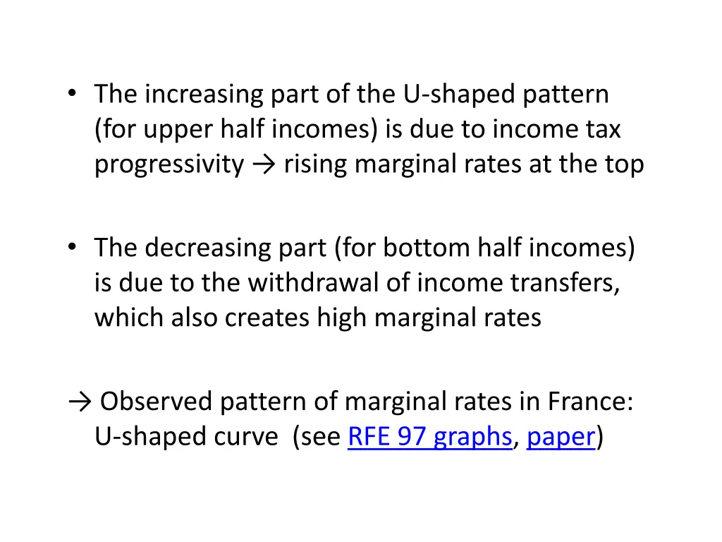 the increasing part of the u shaped pattern