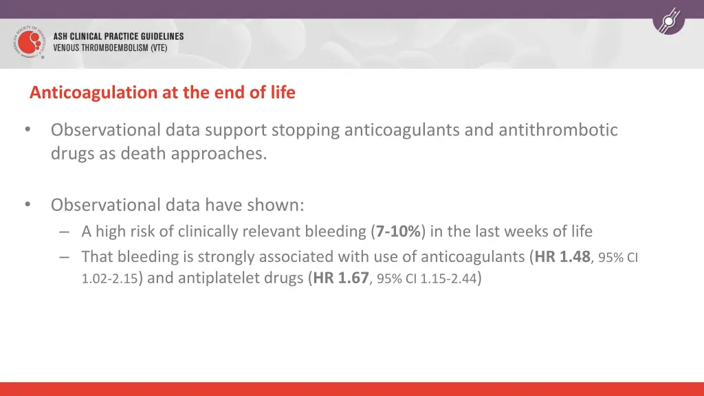 anticoagulation at the end of life