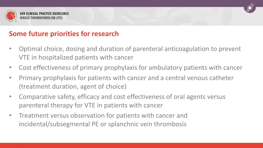 some future priorities for research