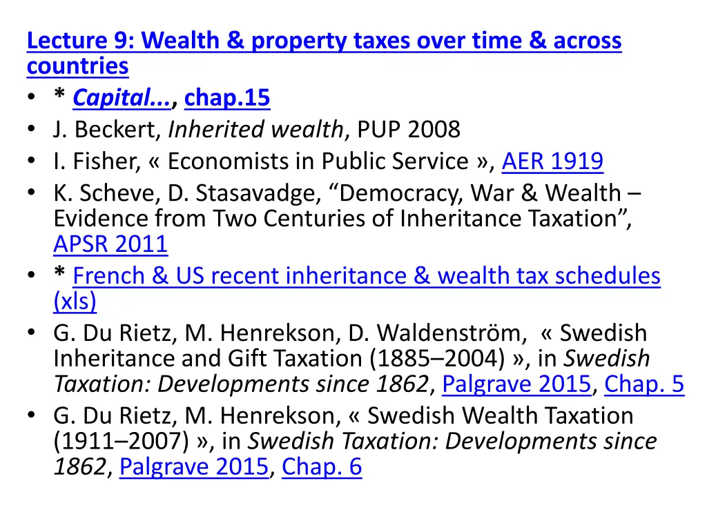 lecture 9 wealth property taxes over time across 1