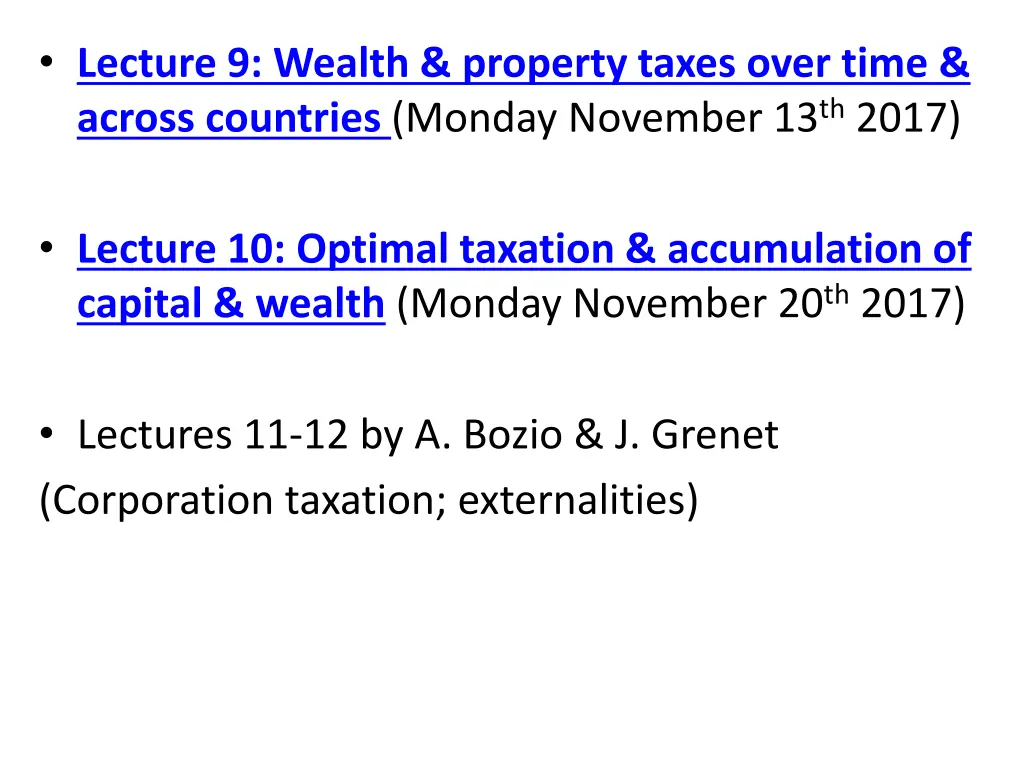 lecture 9 wealth property taxes over time across