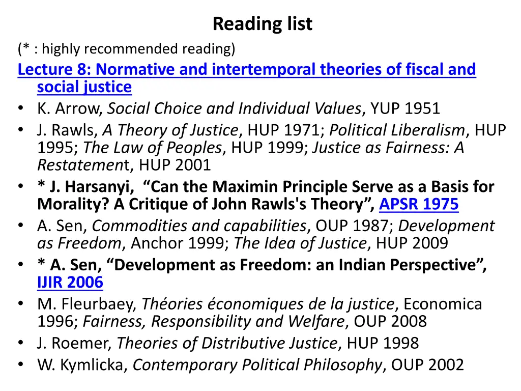 reading list