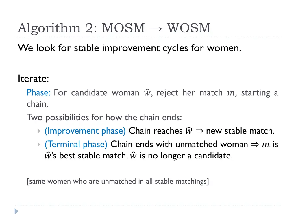 algorithm 2 mosm wosm