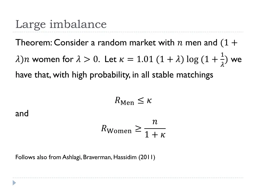 large imbalance