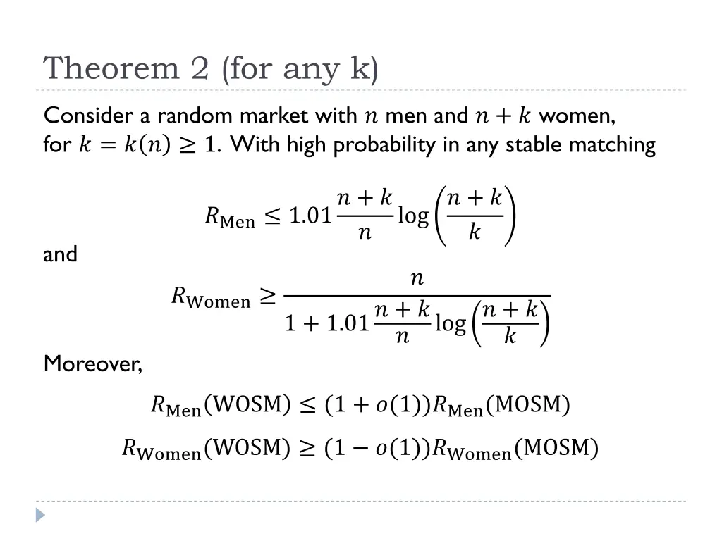 theorem 2 for any k