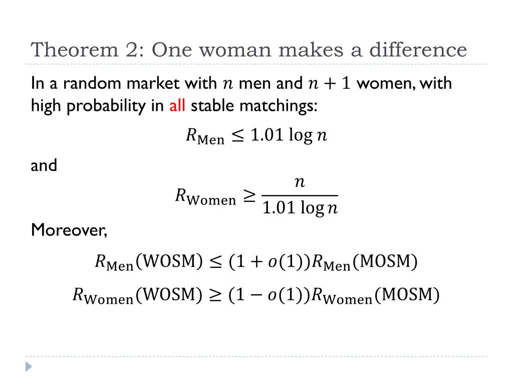 theorem 2 one woman makes a difference